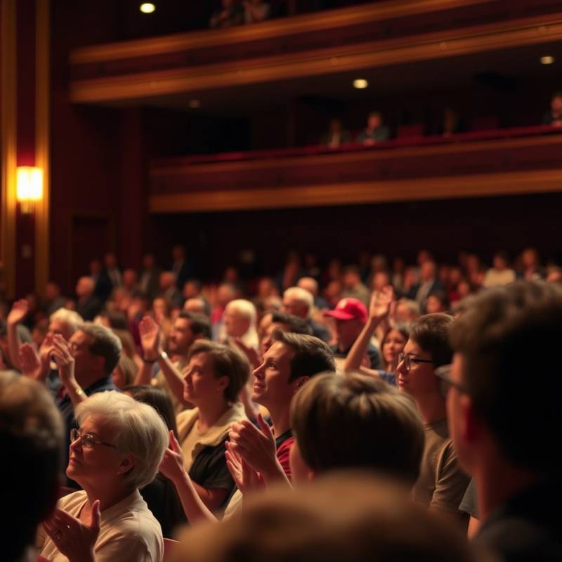 Ein Publikum applaudiert nach einer Theateraufführung
